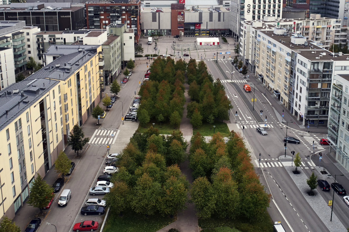Ilmakuva Albergansplanadilta.